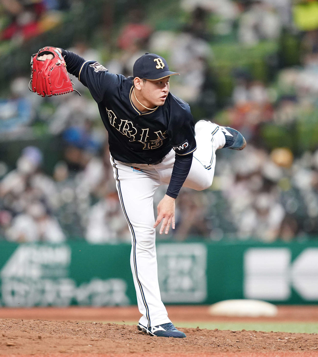 西武対オリックス　8回を2失点と力投するオリックス先発の宮城（撮影・鈴木みどり）