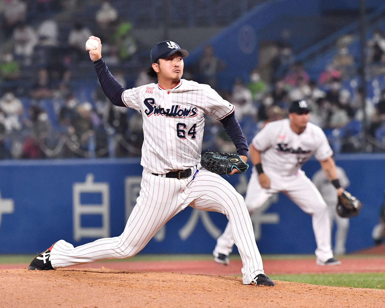 ヤクルト対阪神　ヤクルト2番手の大下（撮影・上田博志）