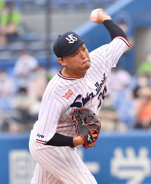 ヤクルト対阪神　ヤクルト先発の田口（撮影・上田博志）