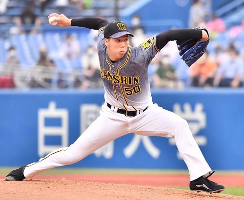 ヤクルト対阪神　阪神先発の青柳（撮影・上田博志）