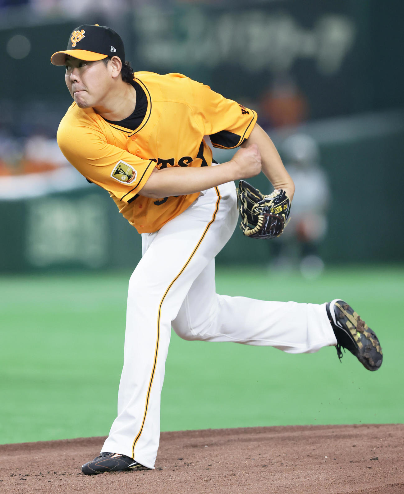 巨人対中日　巨人先発の山口（撮影・足立雅史）