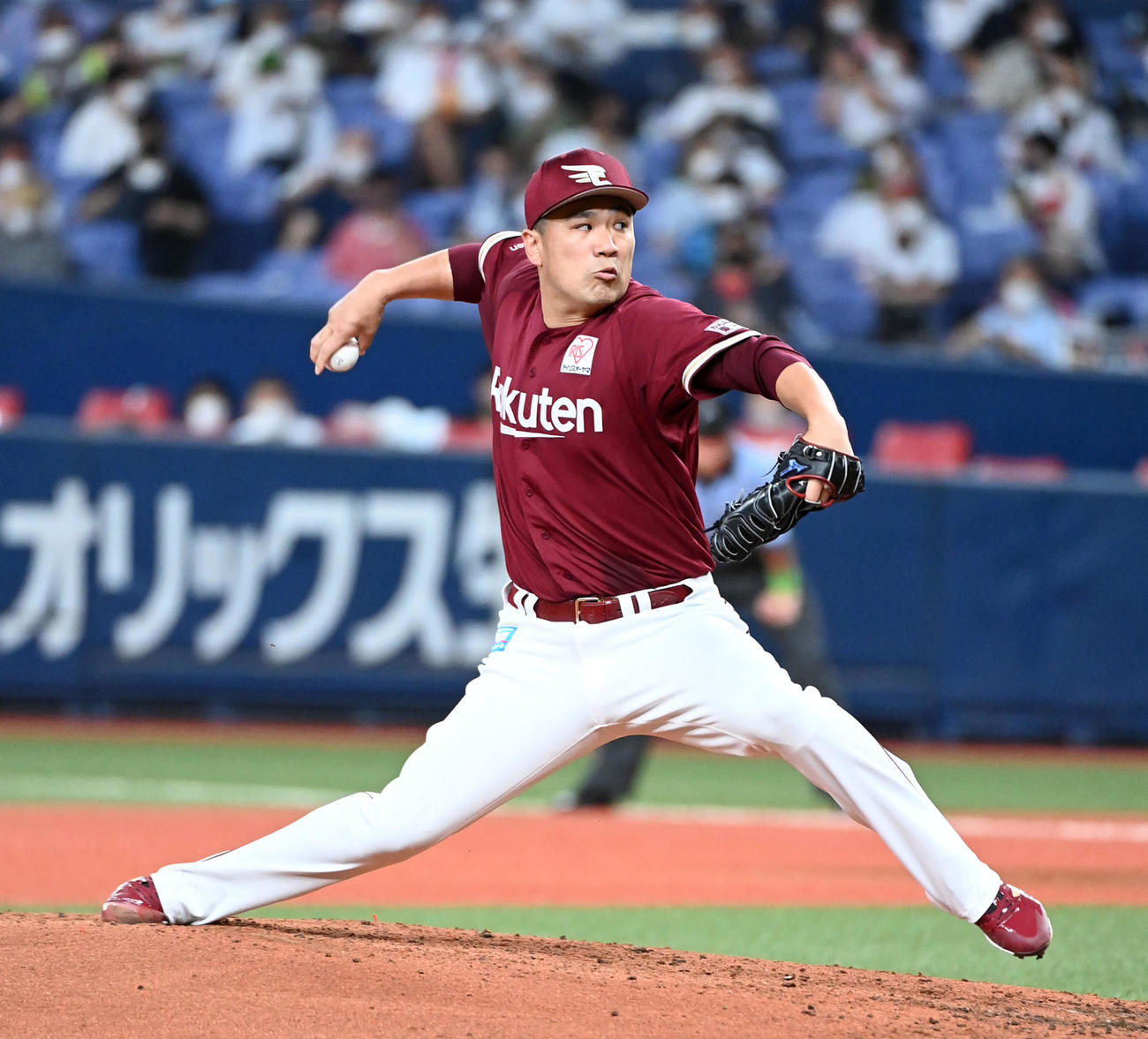 オリックス対楽天　楽天先発の田中将（撮影・前岡正明）