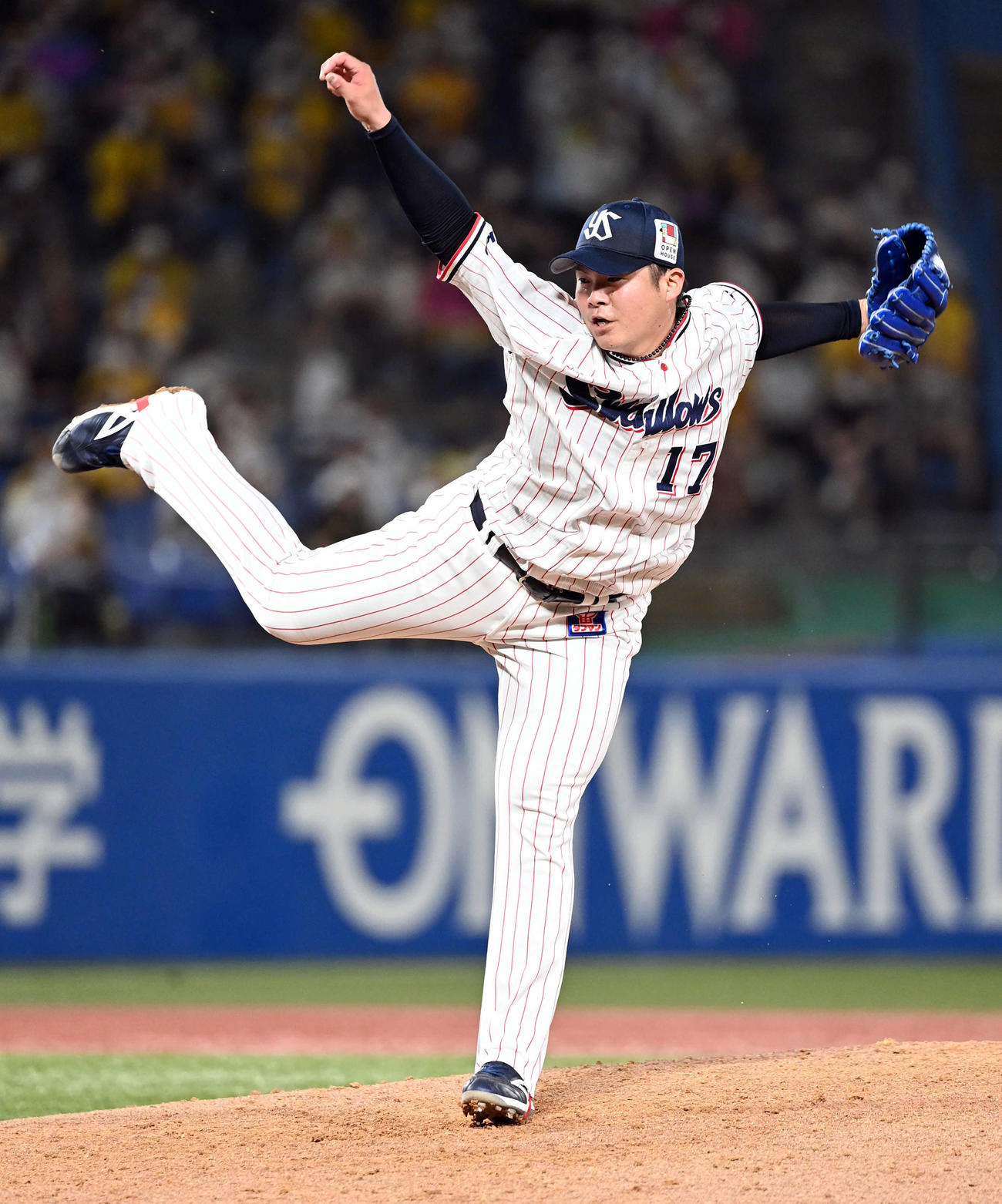 ヤクルト対阪神　8回からマウンドに上がり今季2勝目を挙げたヤクルト清水（撮影・たえ見朱実）