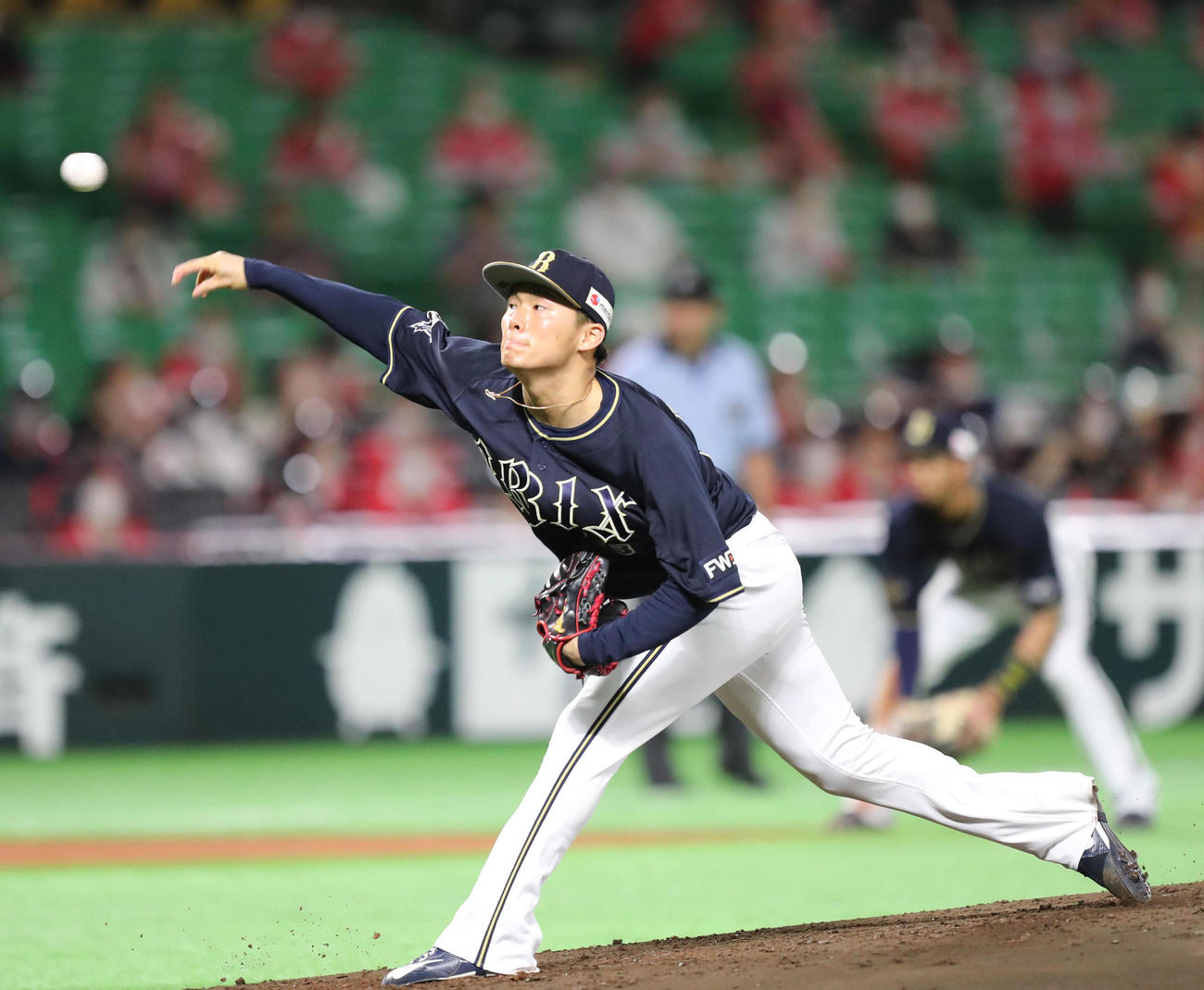 ソフトバンク対オリックス　オリックス先発・山本由伸（撮影・梅根麻紀）