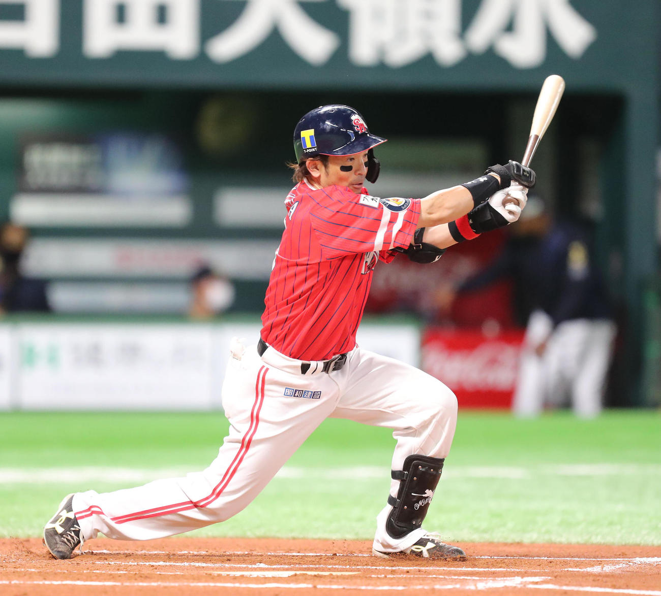 ソフトバンク対オリックス　6回裏ソフトバンク2死、松田宣浩は二内野安打を放つ（撮影・梅根麻紀）
