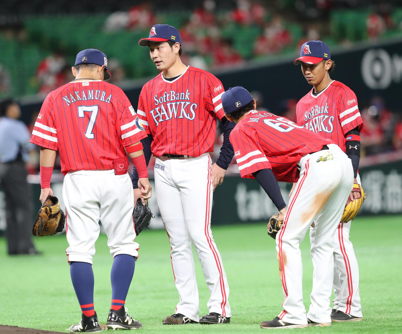 ソフトバンク対オリックス　5回途中で降板した武田（撮影・梅根麻紀）