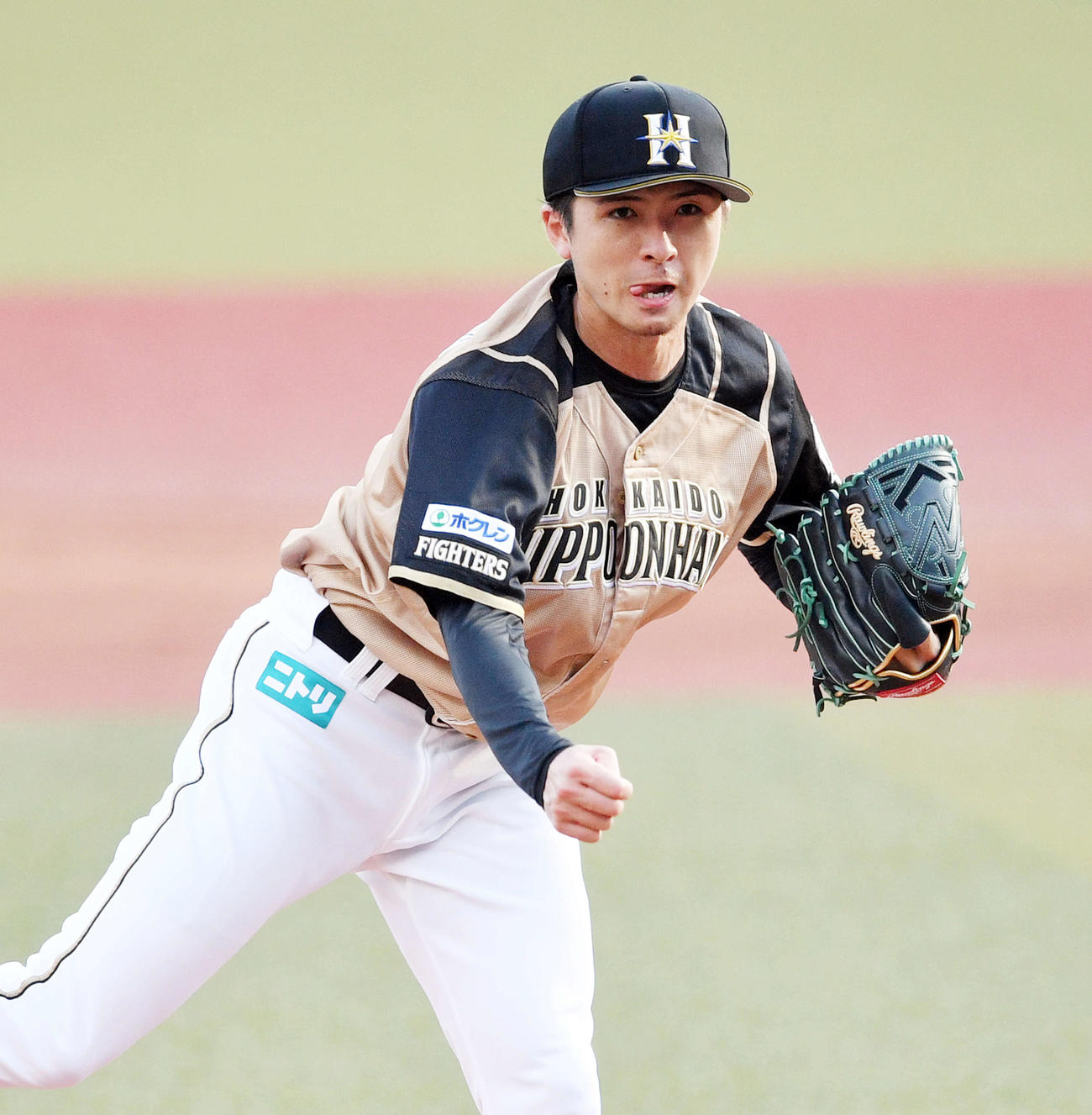 ロッテ対日本ハム　日本ハム先発の上沢（撮影・滝沢徹郎）