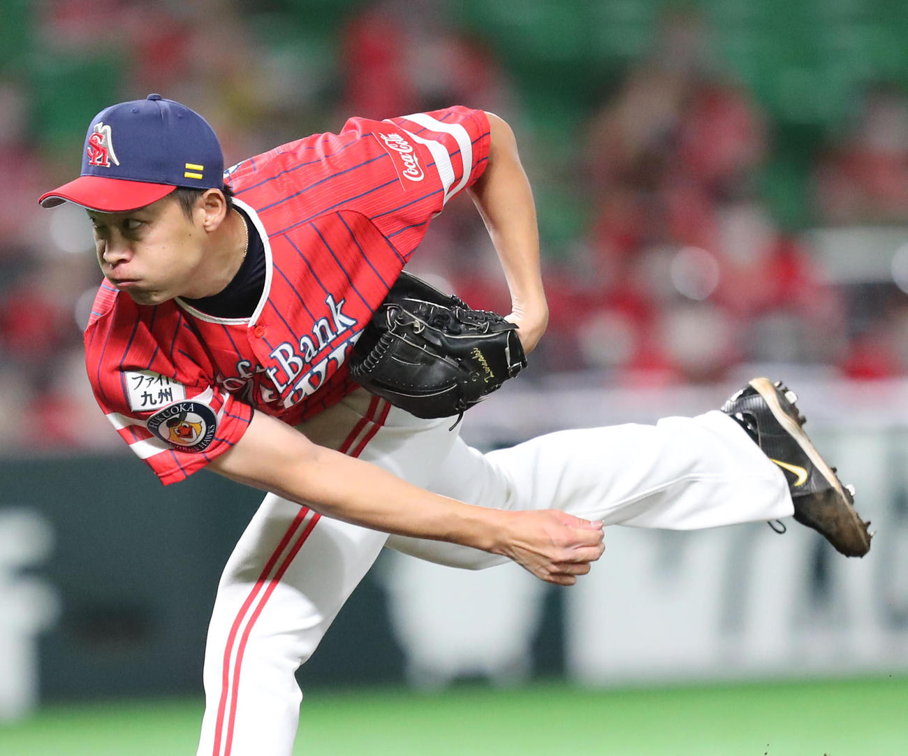 ソフトバンク対オリックス　最後を締めた岩崎（撮影・梅根麻紀）