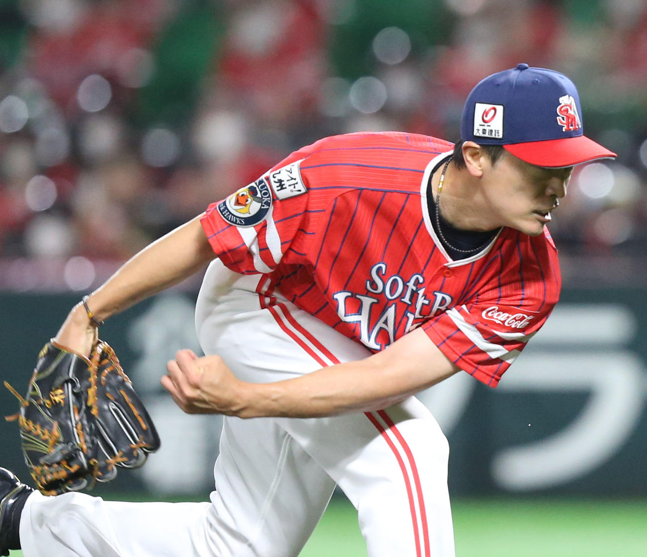 ソフトバンク対オリックス　ソフトバンク先発和田（撮影・屋方直哉）