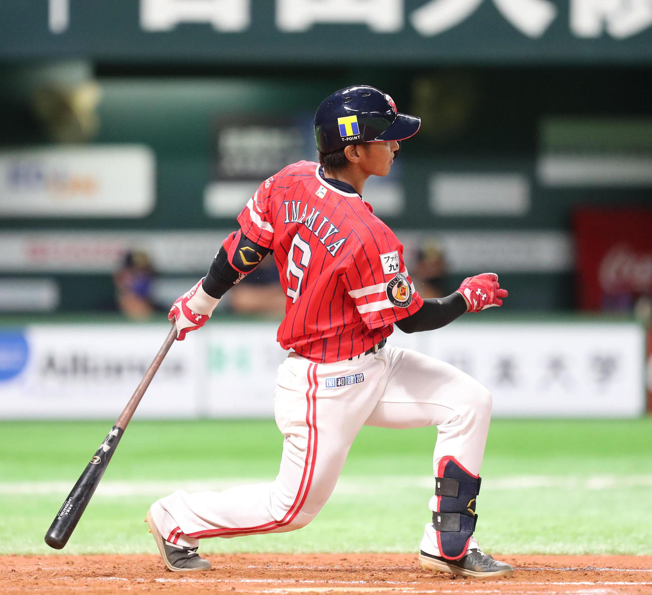 ソフトバンク対オリックス　7回裏ソフトバンク無死、今宮健太は左前安打を放つ（撮影・梅根麻紀