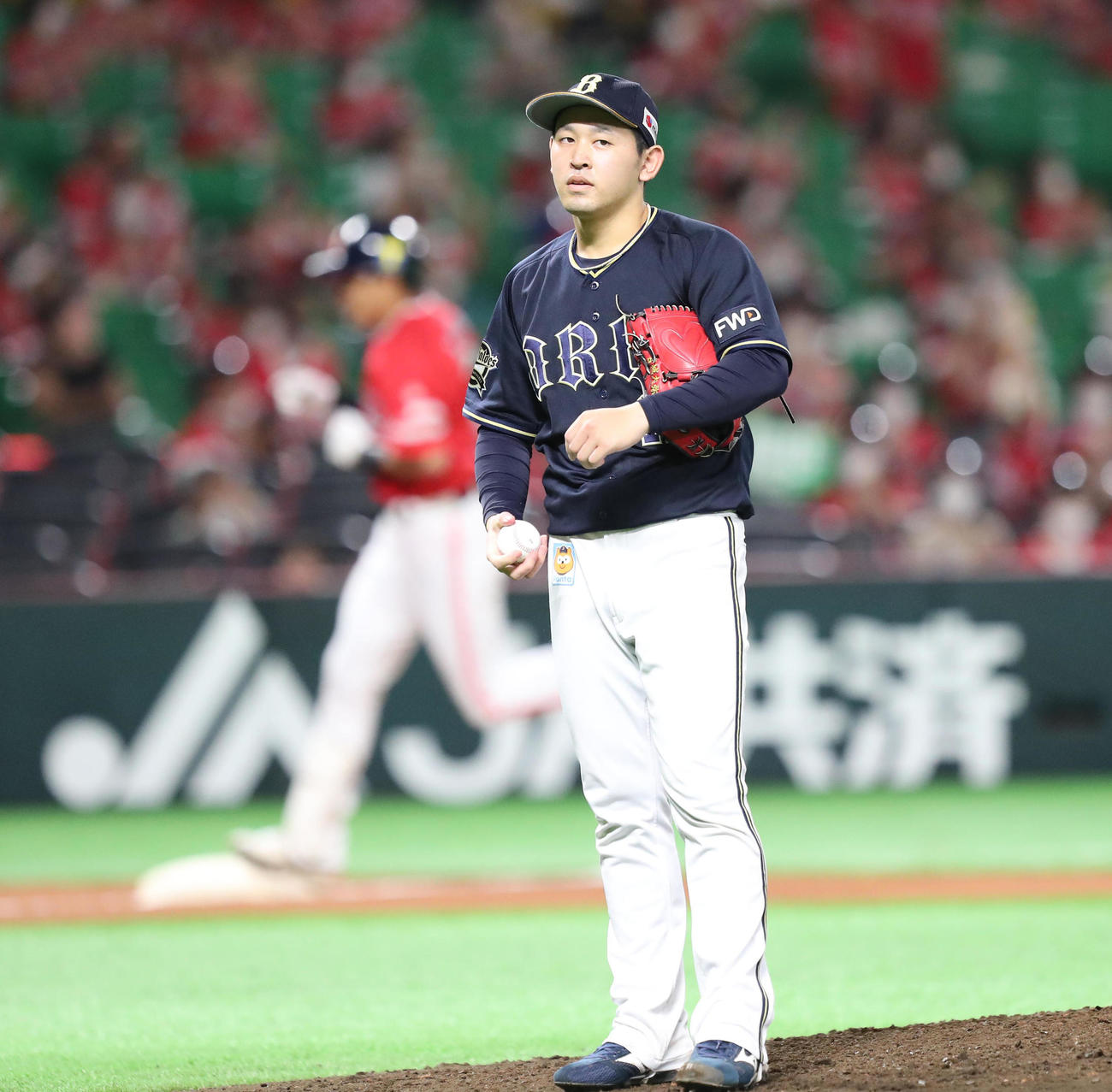 ソフトバンク対オリックス　6回裏ソフトバンク無死、宮城は柳田に右越え本塁打を浴びる（撮影・梅根麻紀）