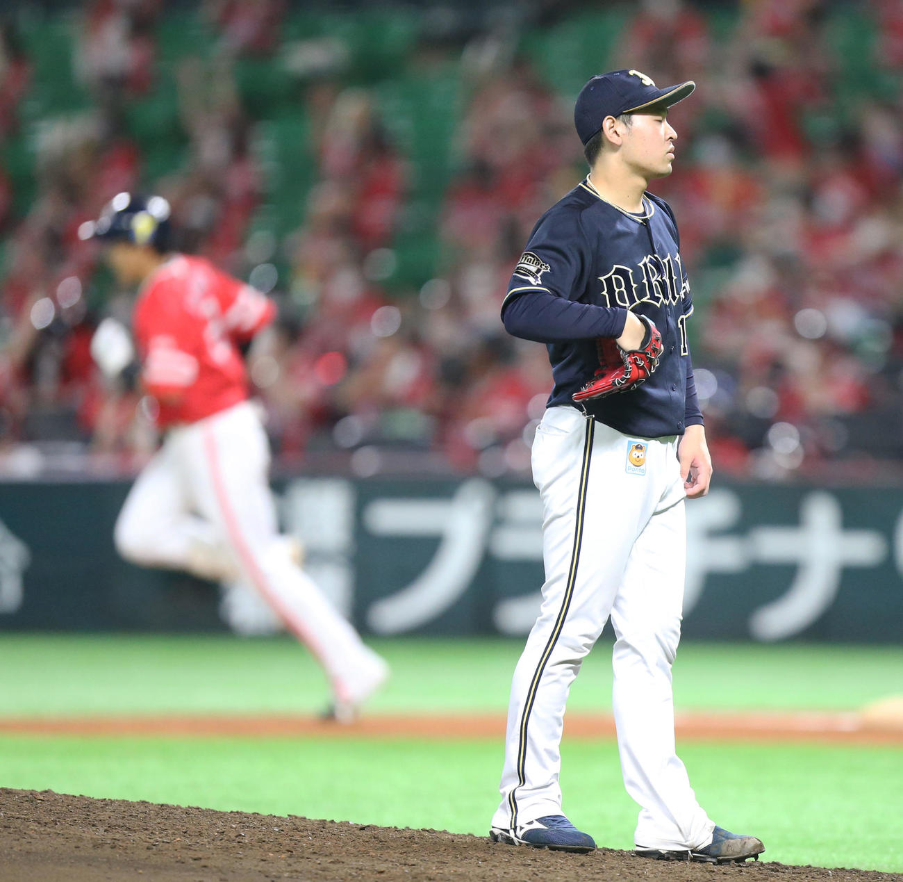 ソフトバンク対オリックス　6回裏ソフトバンク無死、宮城は柳田は右越えの本塁打を浴びる（撮影・屋方直哉）