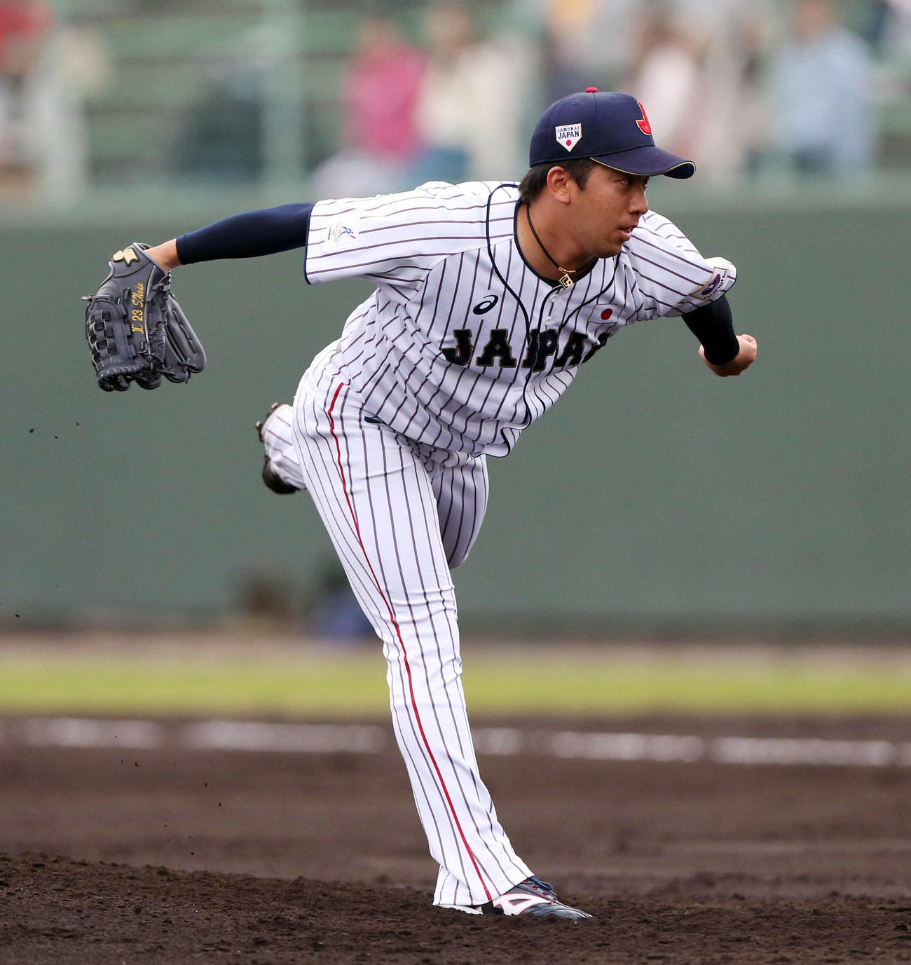 2017年11月13日　日本代表対西武　練習試合で4番手として登板した野田昇吾氏