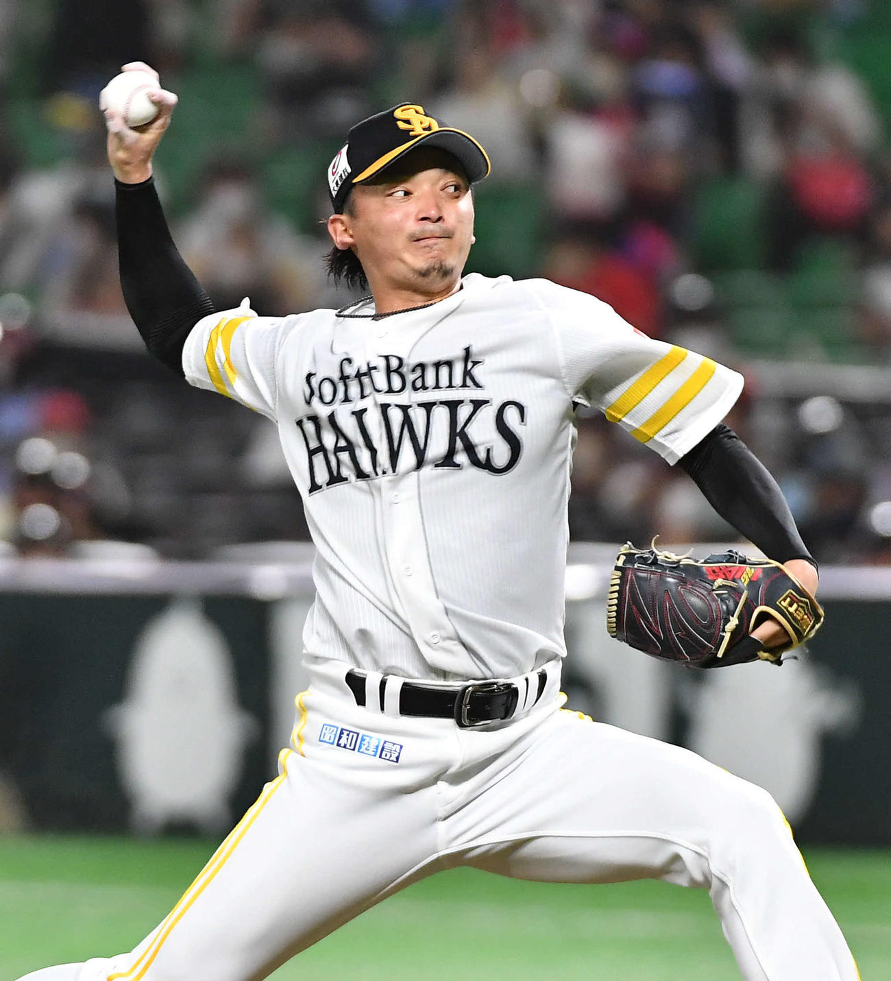 ソフトバンク対西武　ソフトバンク先発の東浜（撮影・岩下翔太）