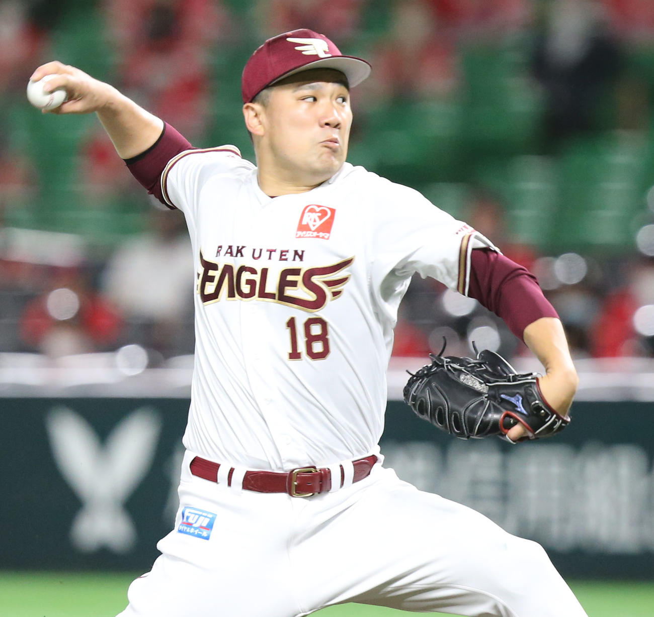 ソフトバンク対楽天　楽天先発田中将（撮影・屋方直哉）