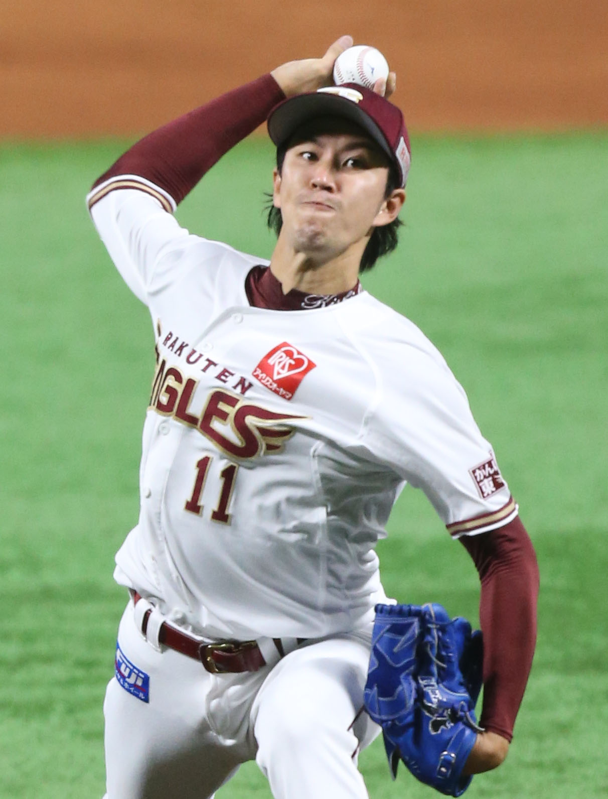 ソフトバンク対楽天　楽天先発の岸（撮影・屋方直哉）
