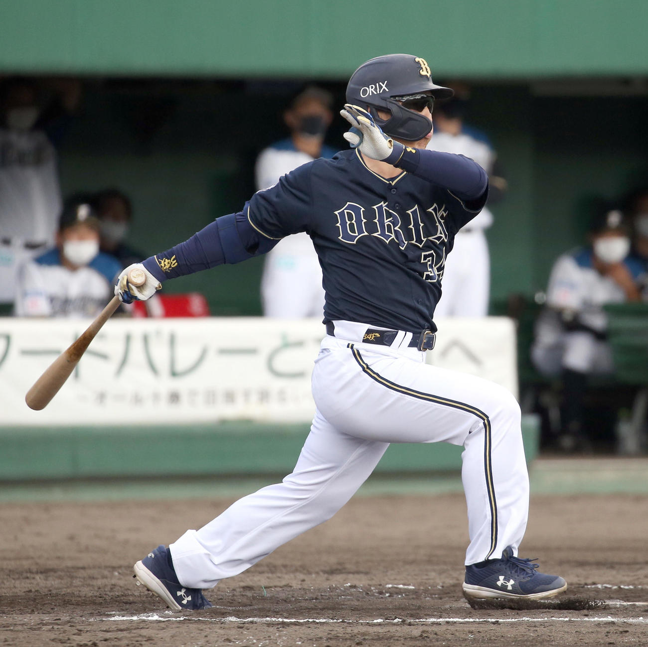 日本ハム対オリックス　9回表オリックス無死、吉田正は二ゴロに終わる（撮影・佐藤翔太）