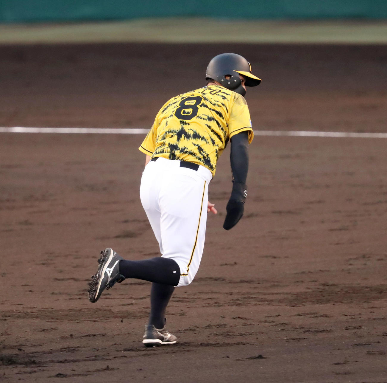 阪神対DeNA 2回裏阪神1死二塁、梅野が遊ゴロを打ち二塁走者佐藤輝が二、三塁間で挟殺される（撮影・加藤哉）