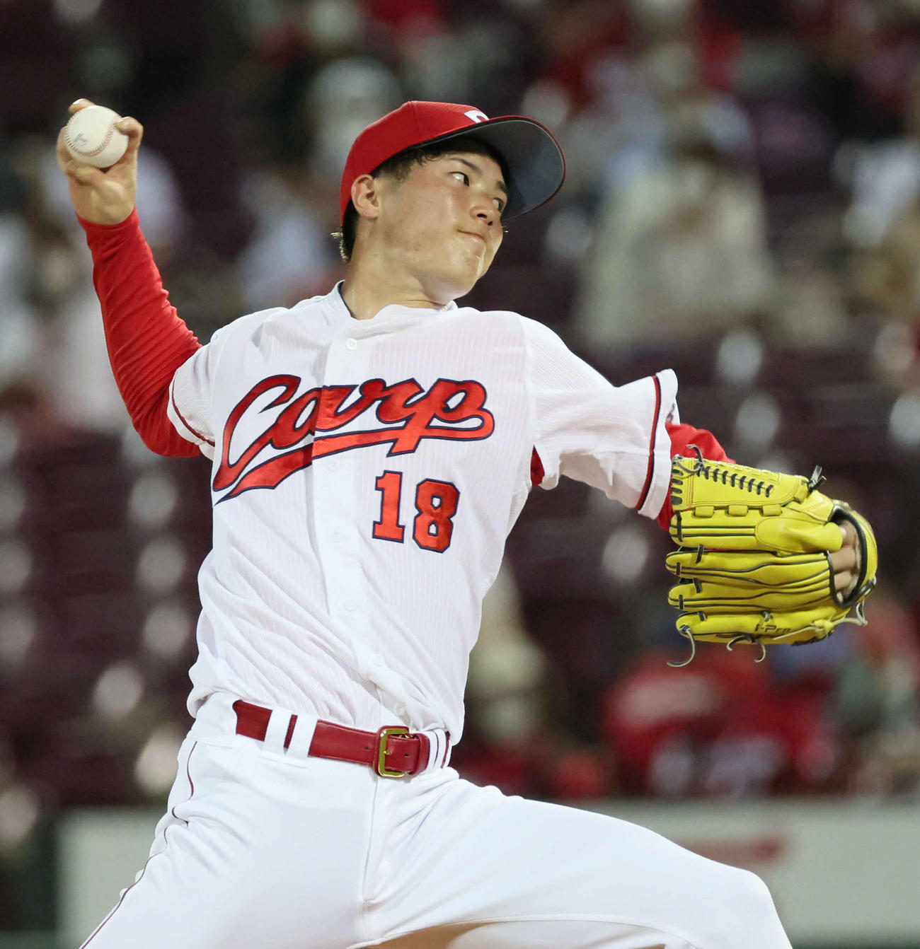 広島対中日　6勝目を挙げた森下（撮影・加藤孝規）