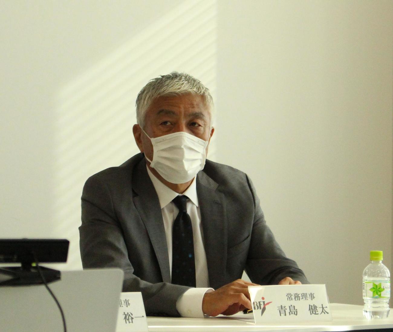全日本野球協会の常務理事に就任した青島氏（撮影・保坂恭子）