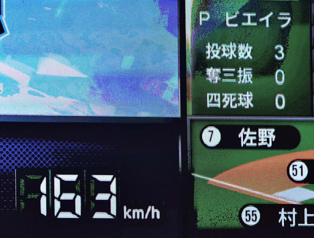 「マイナビオールスターゲーム2021」第1戦　163キロを計測したチアゴ・ビエイラ（撮影・上田博志）