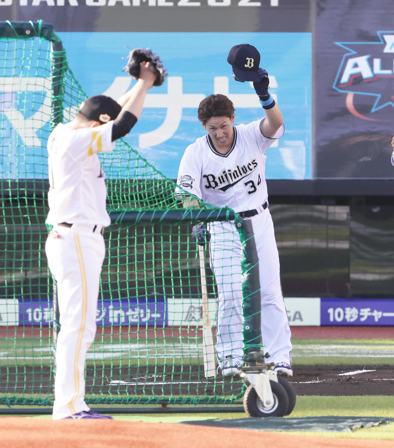 ホームランダービーで優勝したオリックス吉田正（撮影・足立雅史）