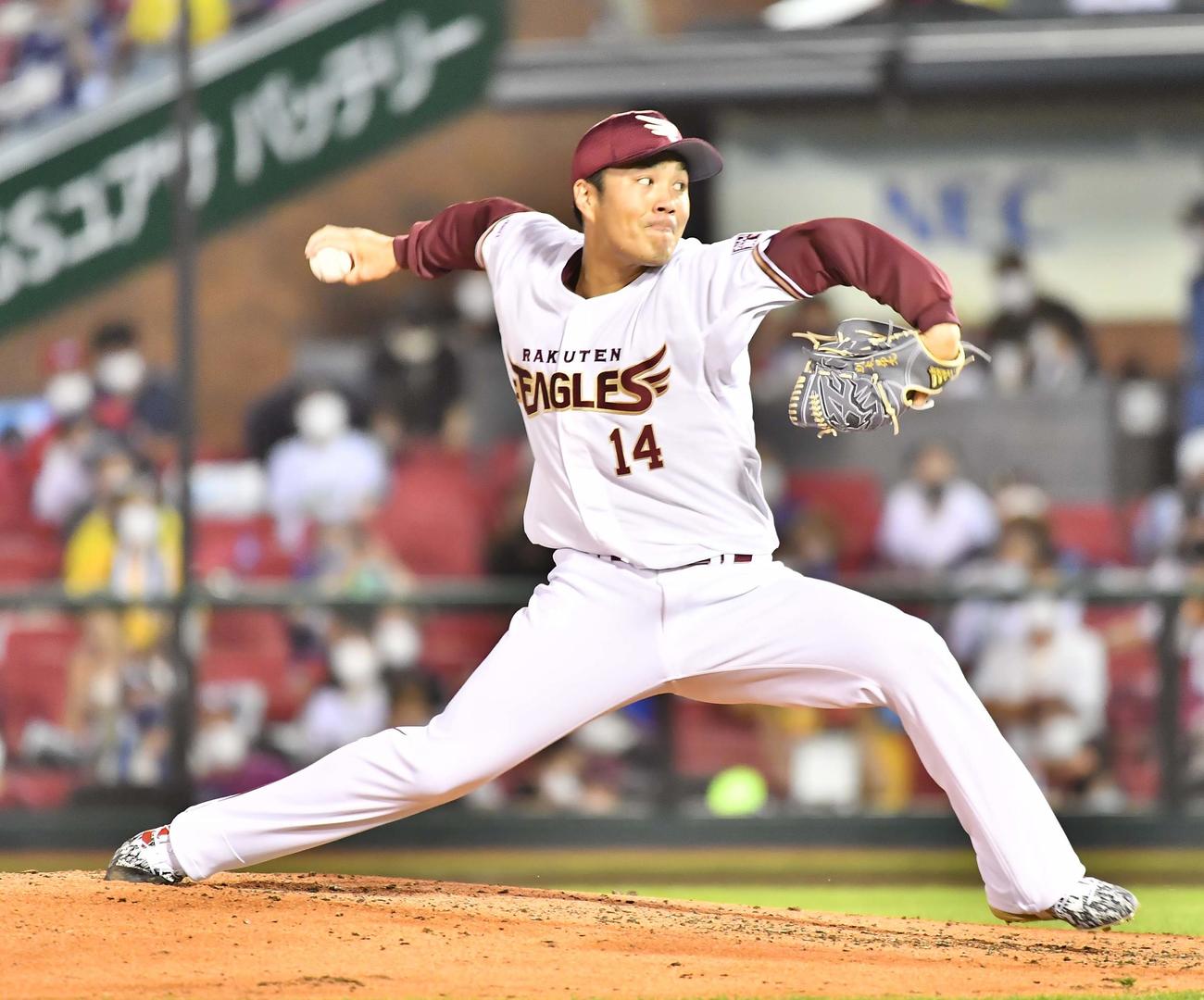 「マイナビオールスターゲーム2021」第2戦　全パ4番手の則本（撮影・上田博志）