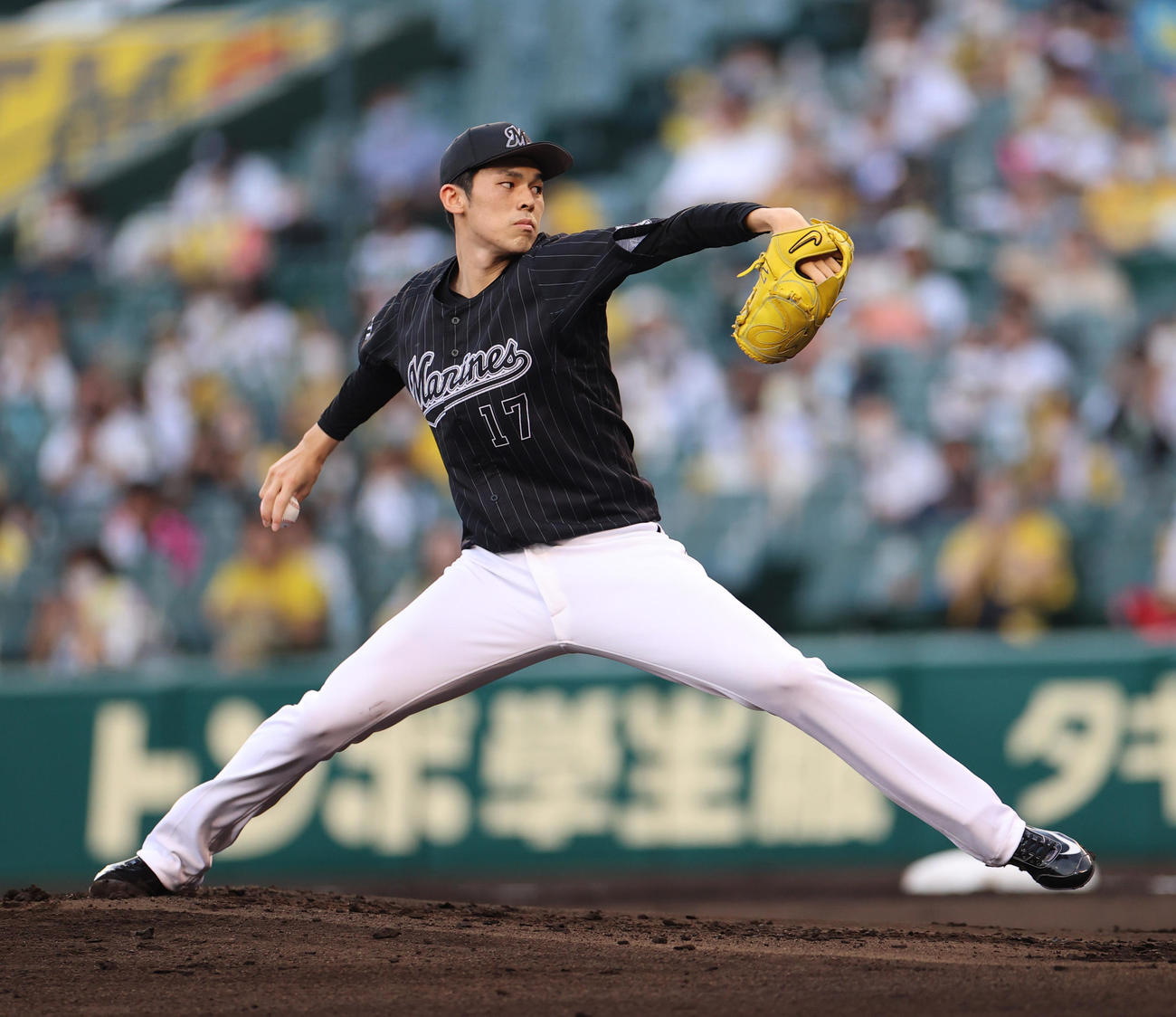 エキシビションマッチ　阪神対ロッテ　ロッテ先発佐々木朗（撮影・清水貴仁）