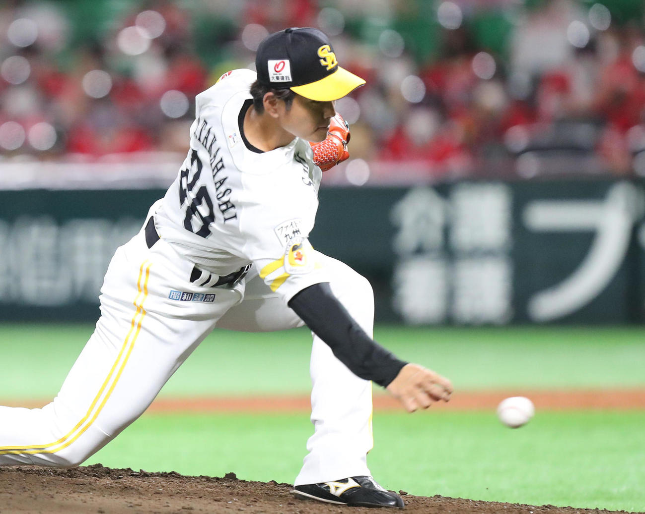 ソフトバンク対ヤクルト　2番手で登板した高橋礼（撮影・梅根麻紀）