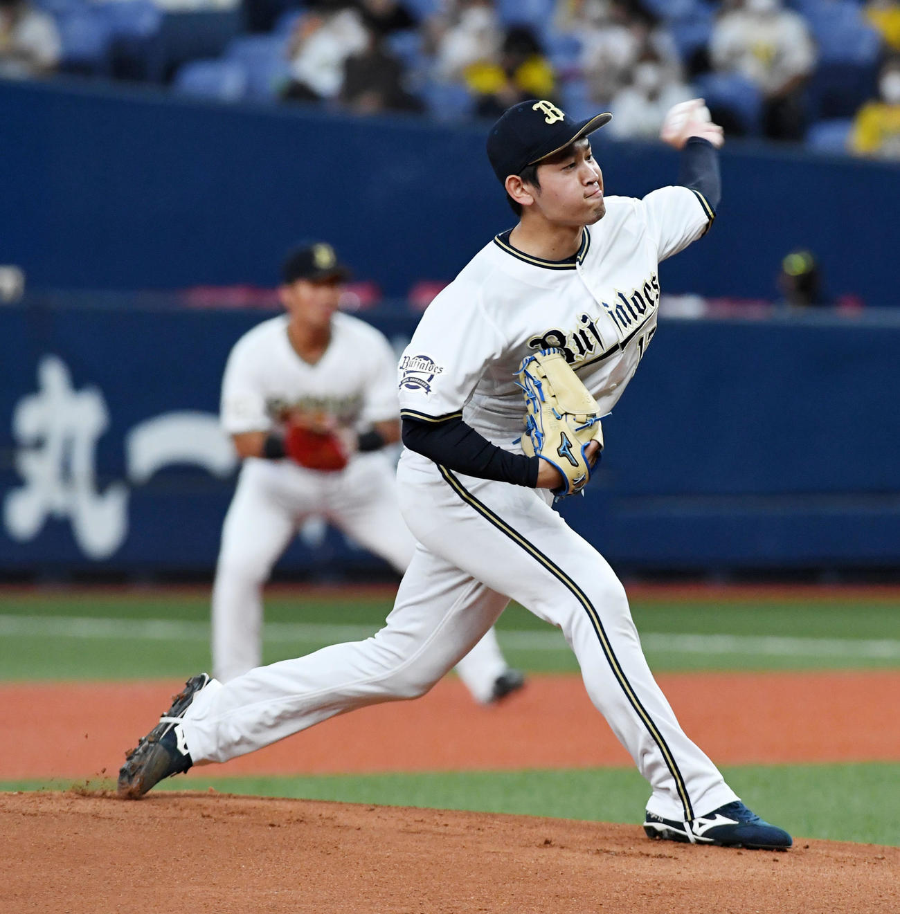 オリックス対阪神　オリックス先発の宮城（撮影・前岡正明）