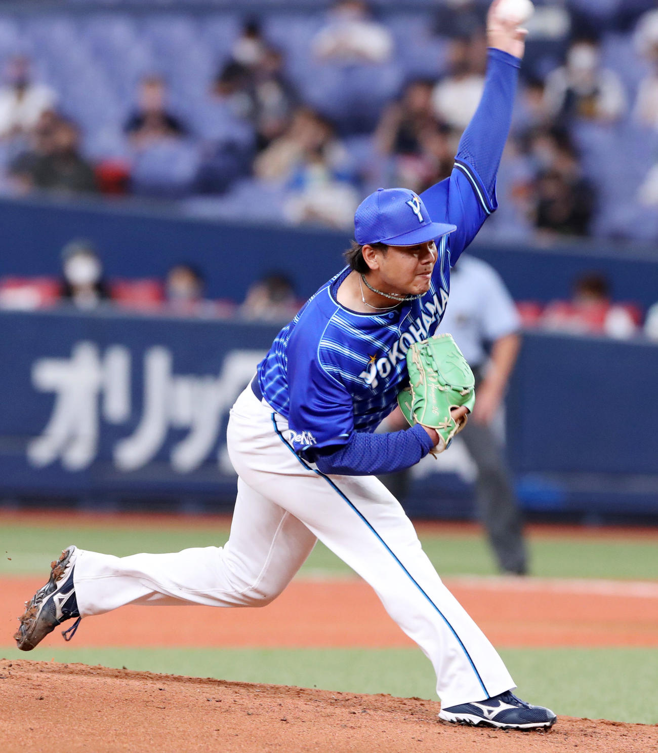 オリックス対DeNA　オリックス戦に先発する浜口（撮影・加藤哉）