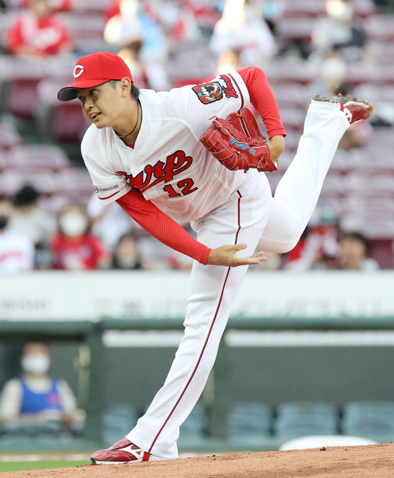 広島対ソフトバンク　力投する広島先発の大道（撮影・加藤孝規）