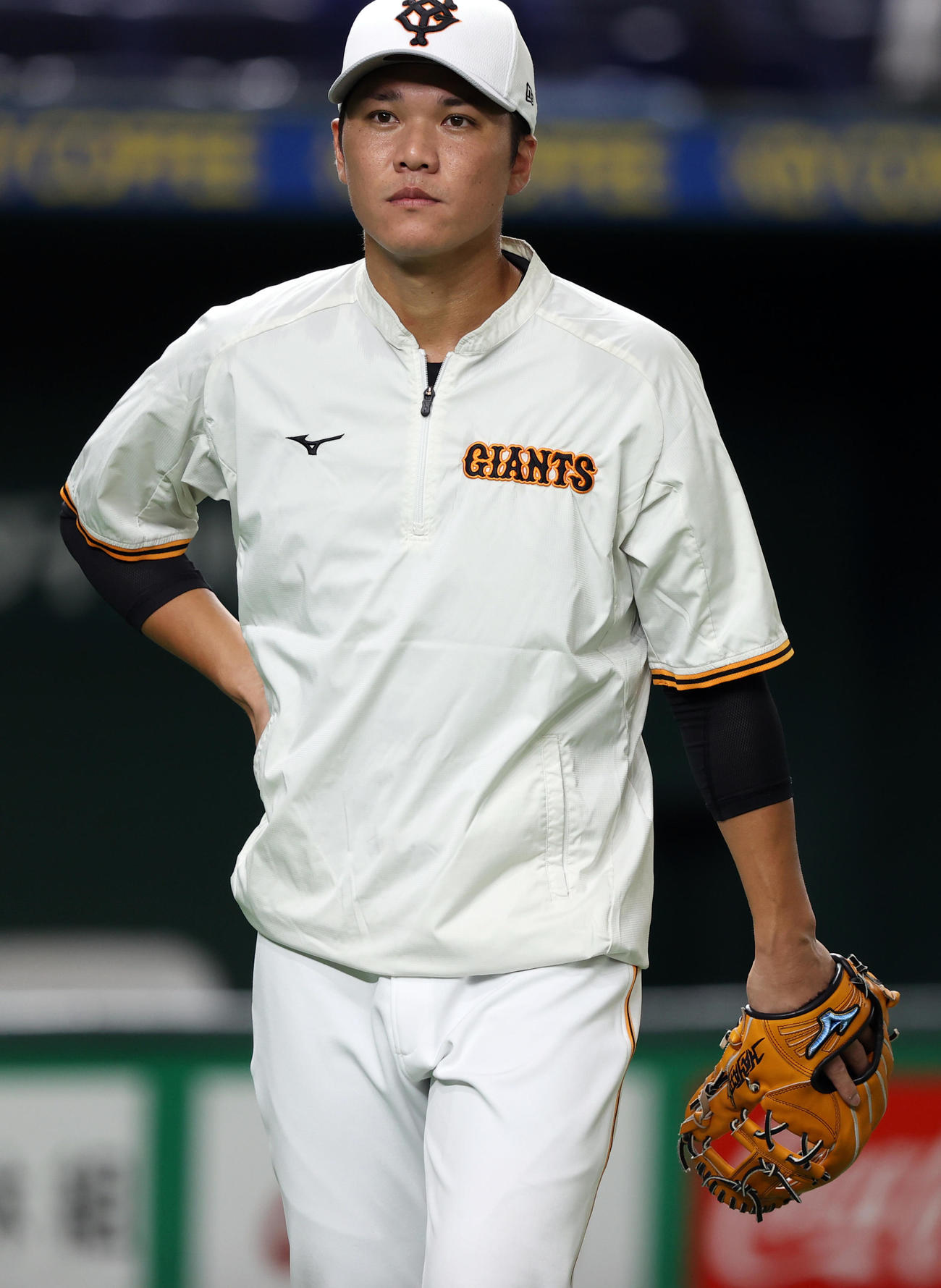 五輪後、東京ドームでの全体練習に合流し、軽い調整を行った坂本（撮影・狩俣裕三）