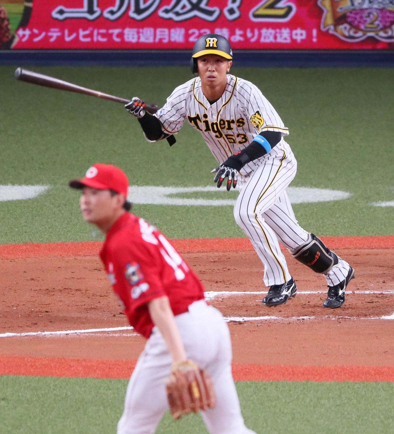 6回裏阪神無死、代打島田は中前打を放つ（撮影・宮崎幸一）（撮影・宮崎幸一）