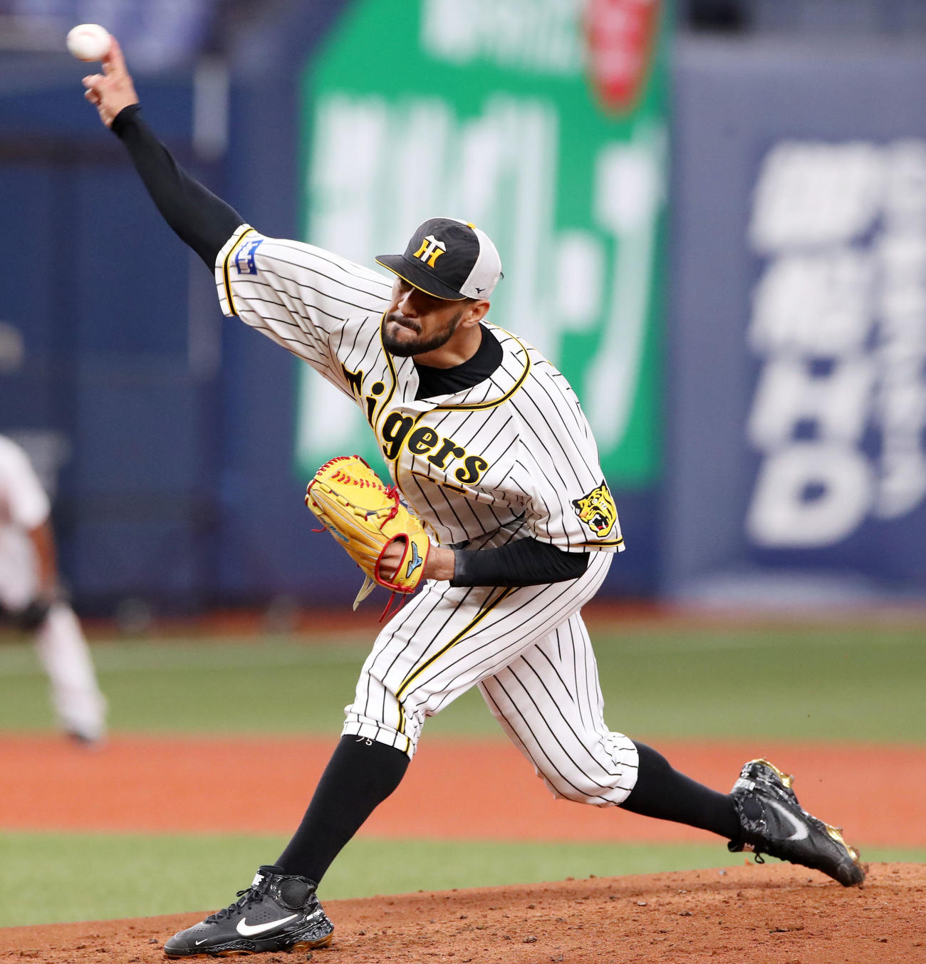 阪神対広島　シート打撃練習に登板したスアレス（撮影・加藤哉）