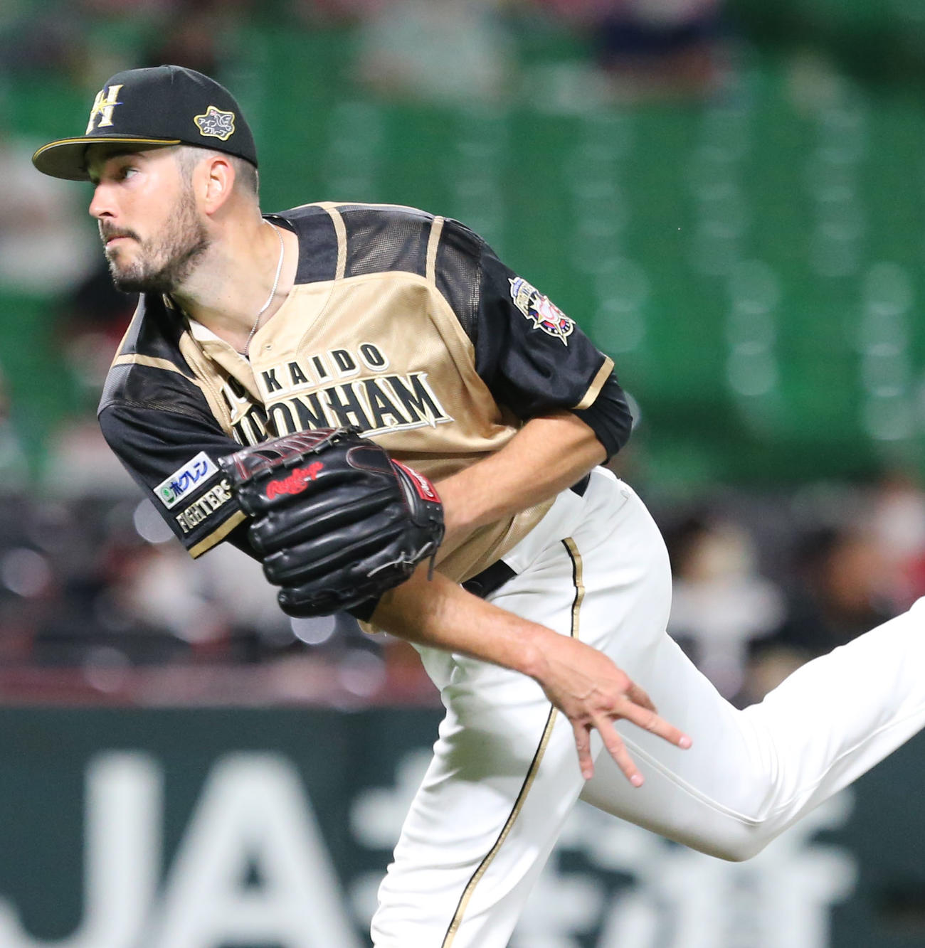 ソフトバンク対日本ハム　日本ハム先発バーヘイゲン（撮影・屋方直哉）