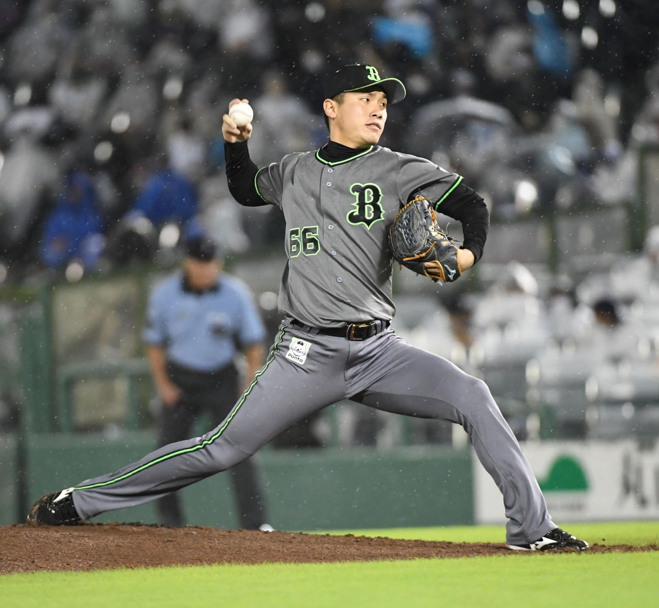 オリックス対日本ハム　オリックス3番手の吉田凌（撮影・前岡正明）