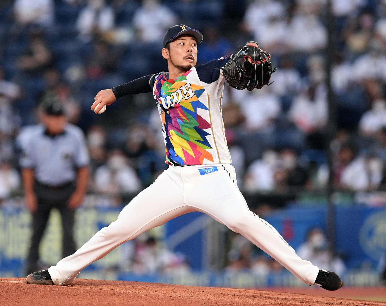 ロッテ対西武　西武先発の本田（撮影・滝沢徹郎）