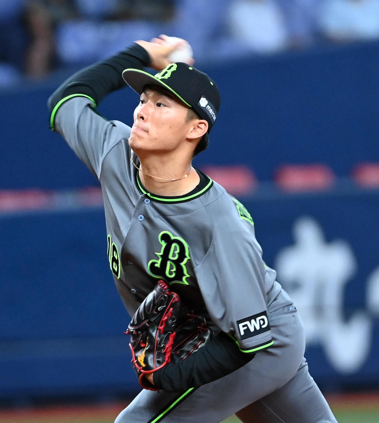 オリックス対西武　オリックス先発の山本（撮影・前岡正明）