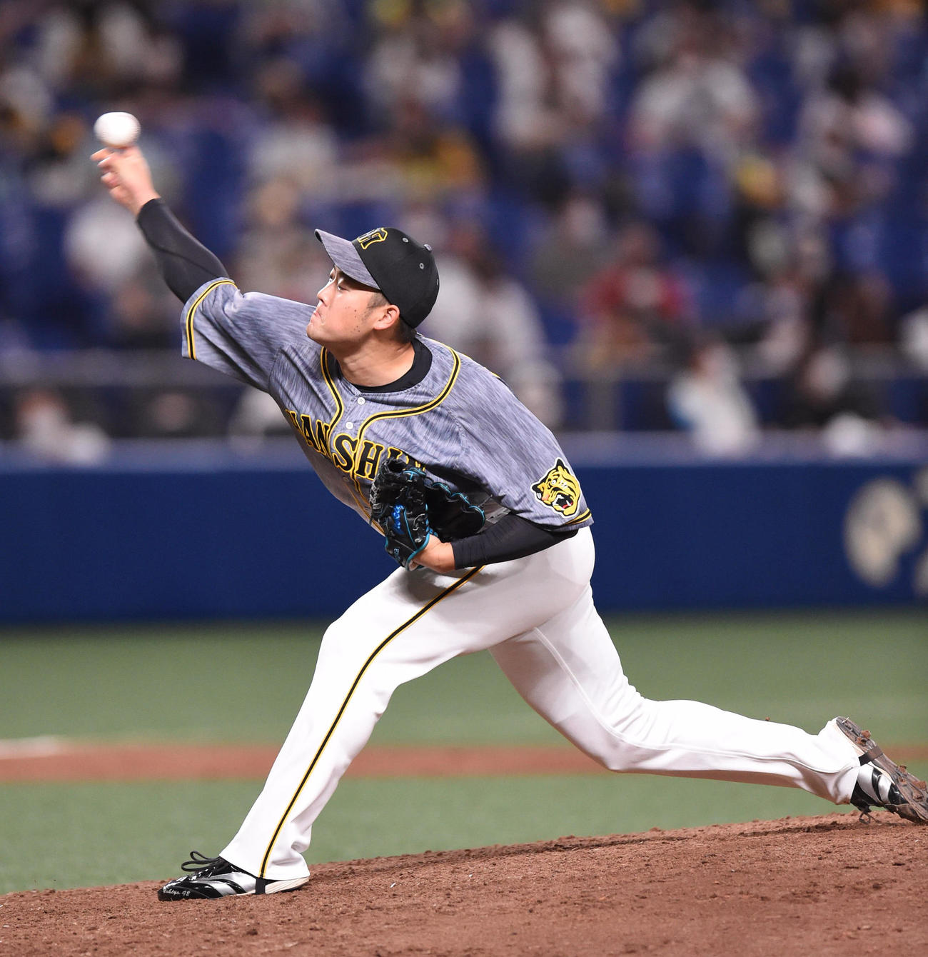 中日対阪神　5回裏、阪神3番手で登板する斎藤（撮影・森本幸一）