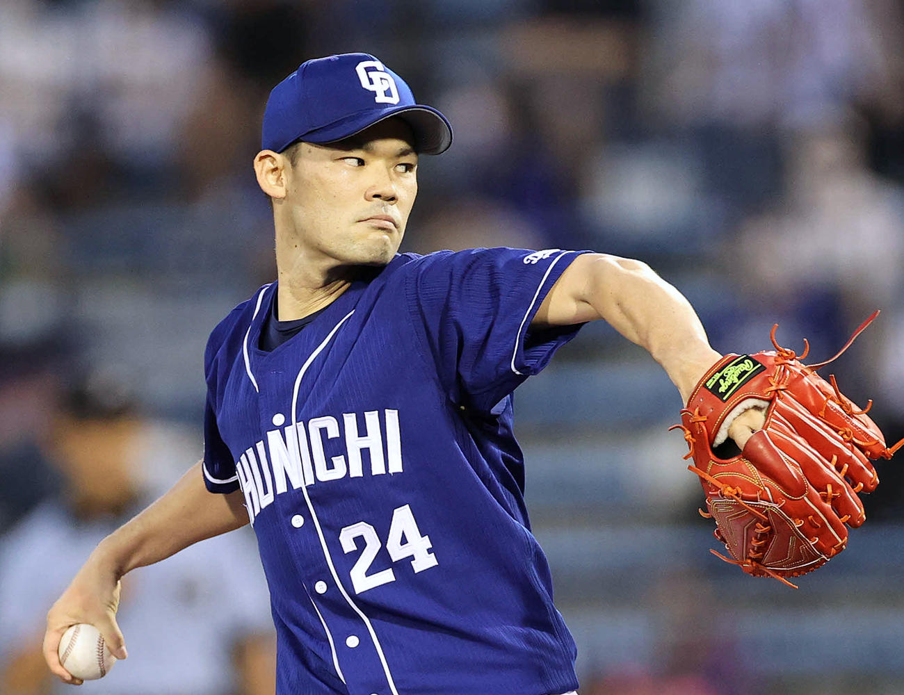 2失点完投も10敗目を喫した中日福谷（撮影・鈴木正人）