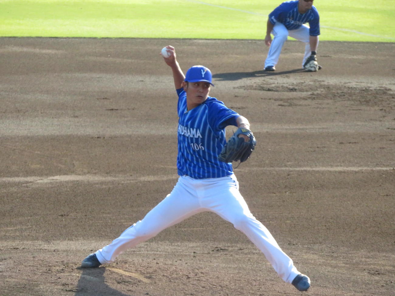 イースタン・リーグの巨人戦に先発したDeNA宮国（撮影・久保賢吾）