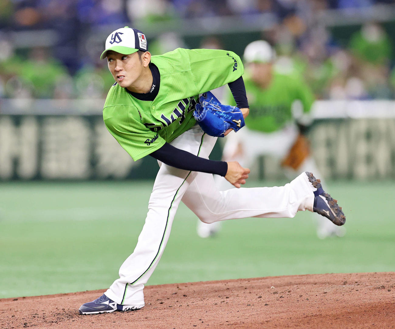 ヤクルト対DeNA　先発し力投するヤクルト原（撮影・鈴木正人）
