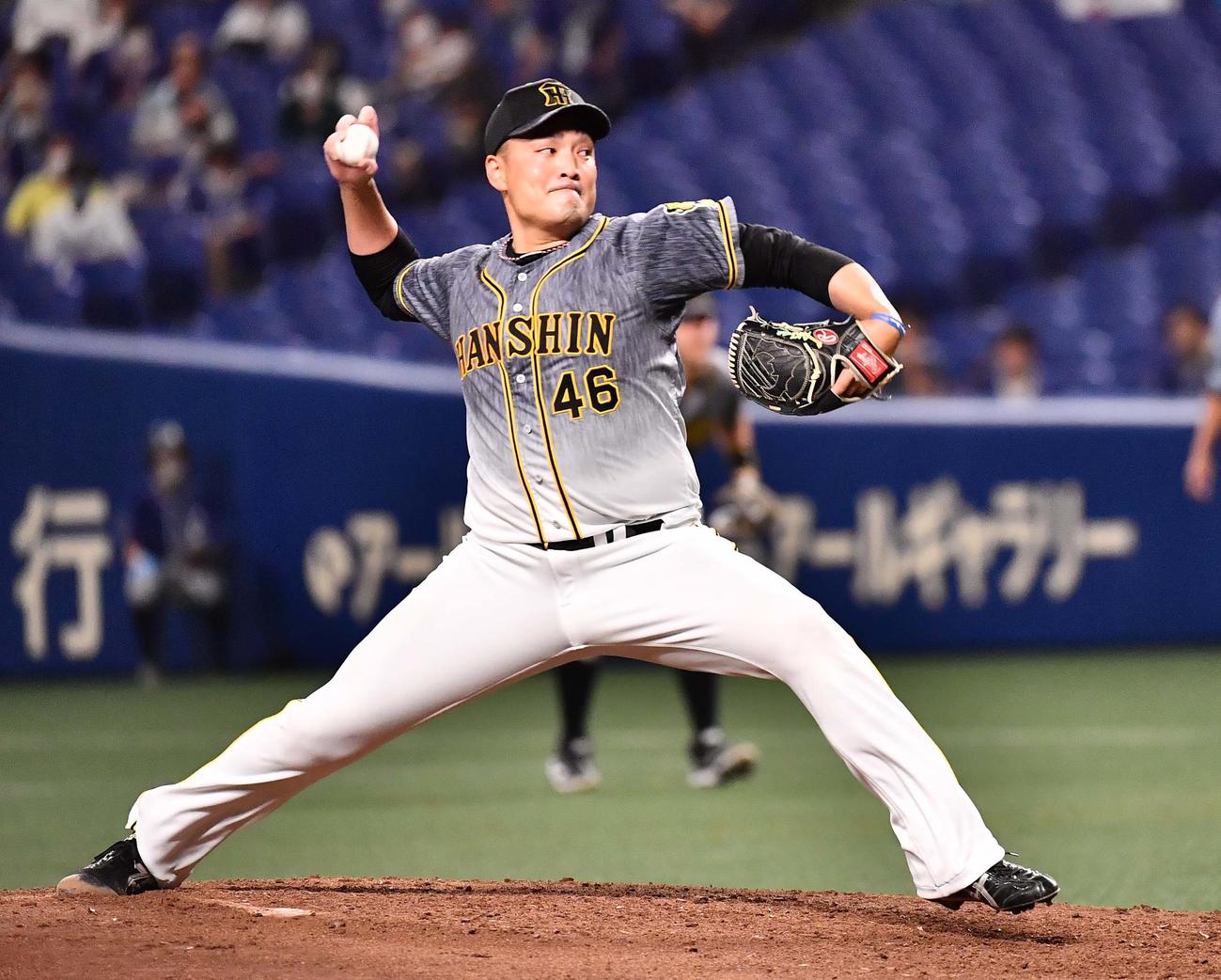 阪神の秋山拓巳（2021年8月22日撮影）