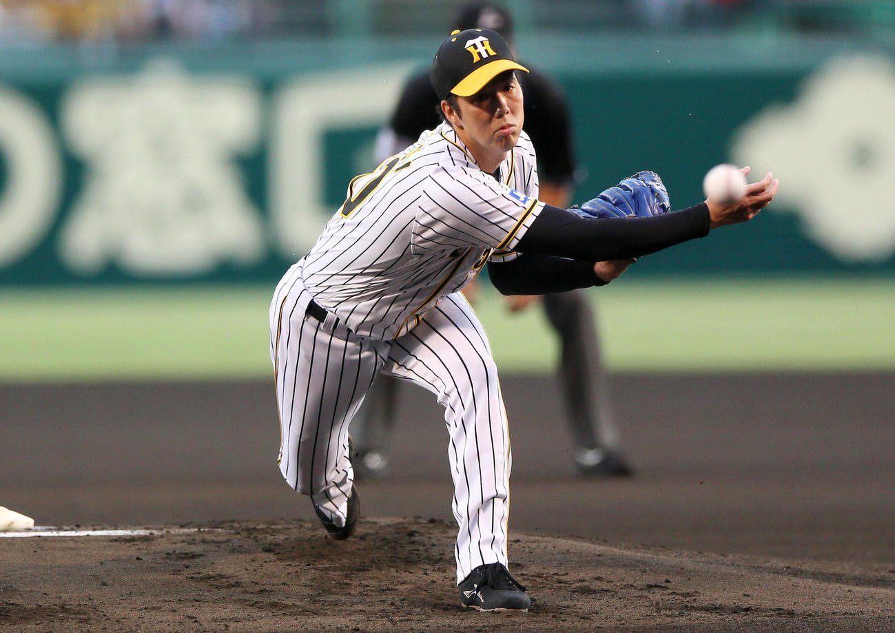 阪神対中日　阪神先発の青柳（撮影・上山淳一）