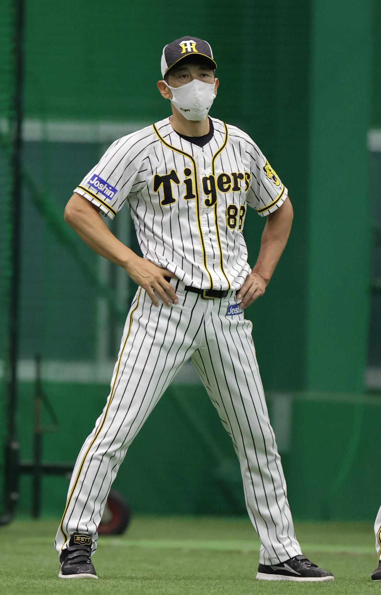 練習をみる阪神矢野監督（撮影・清水貴仁）