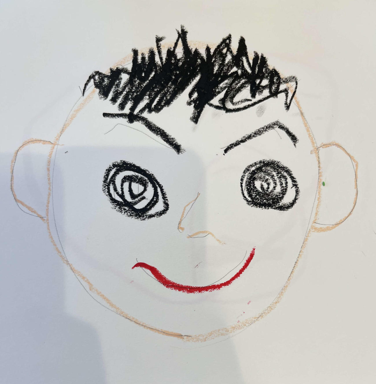 西武栗山の次女（3歳）が描いたパパの似顔絵