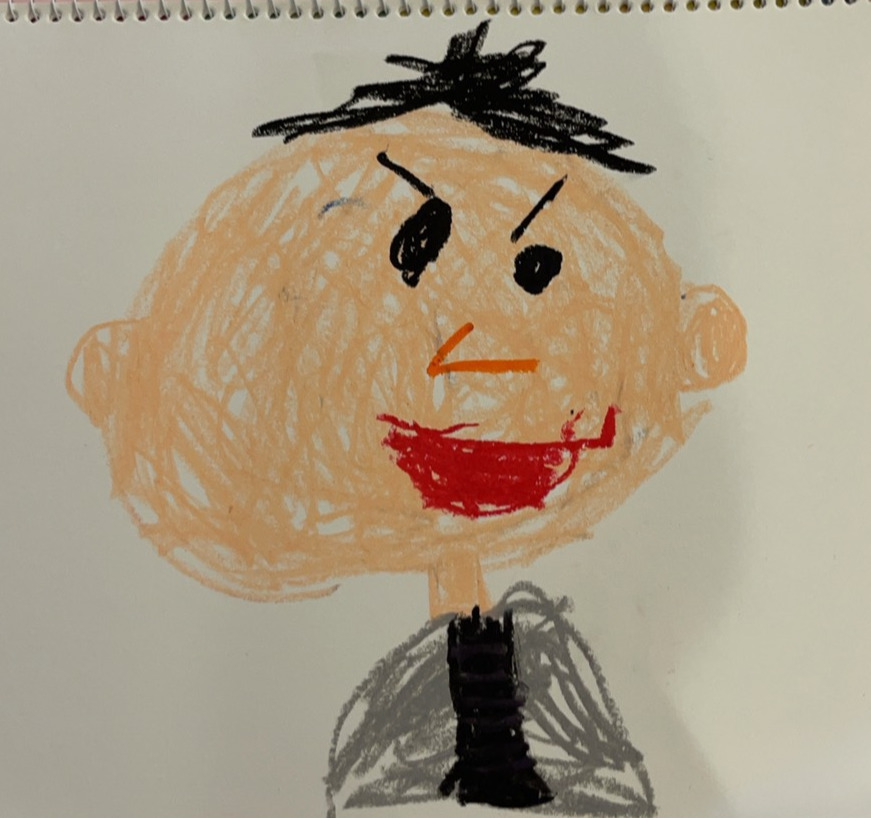 西武栗山の長女（6歳）が描いたパパの似顔絵