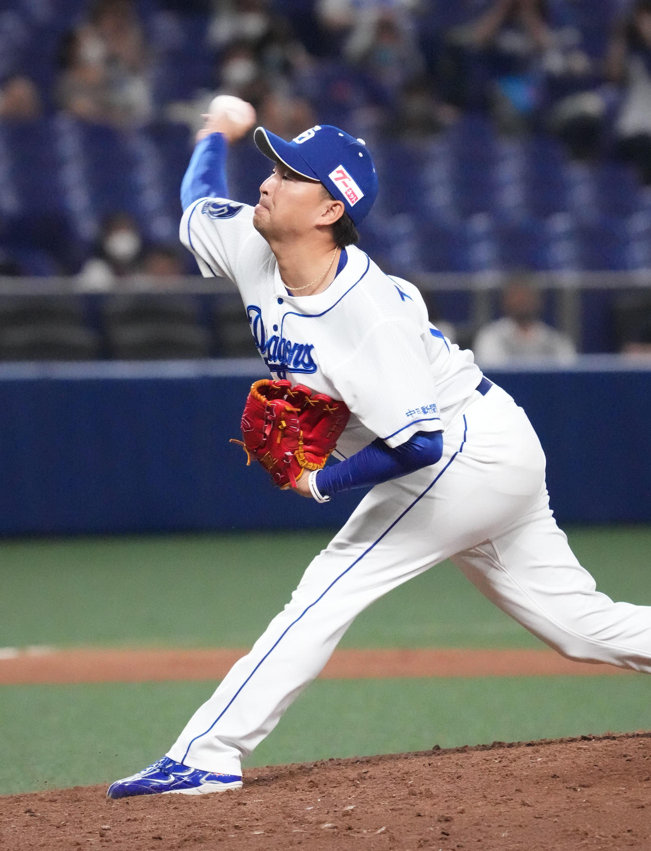 中日対DeNA 7回表、中日2番手で登板する田島（撮影・森本幸一）