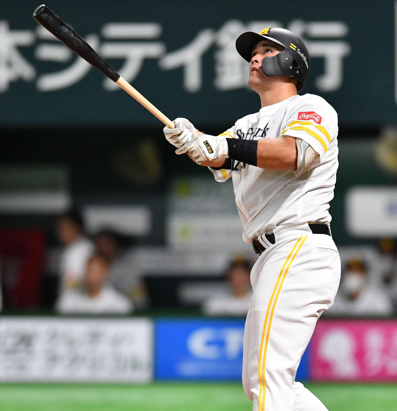 ソフトバンク対オリックス　7回裏ソフトバンク無死、リチャードは左越え本塁打を放つ（撮影・岩下翔太）